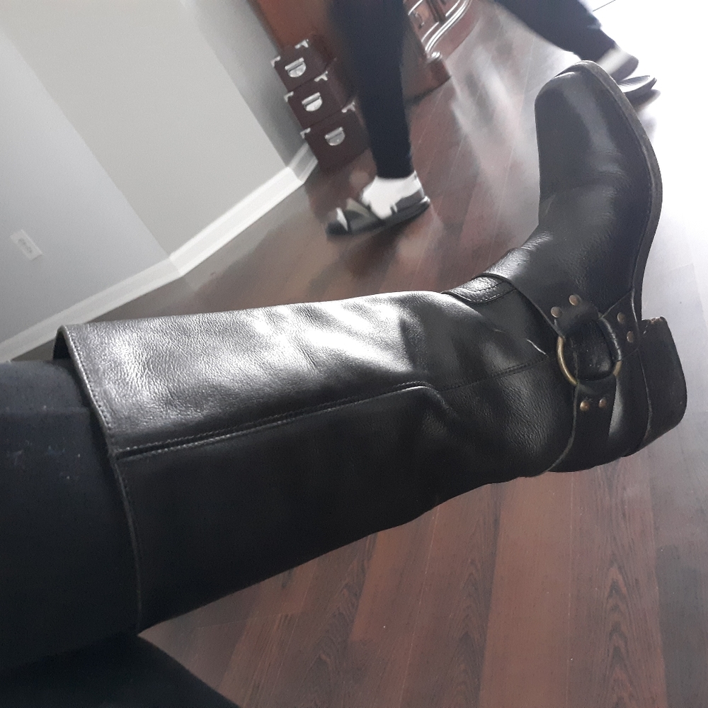 Motorcycle boots, thick leather
